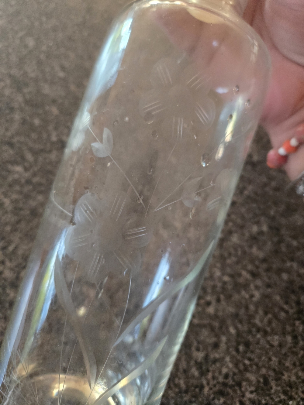 Etched Clear Glass Wine Decanter
